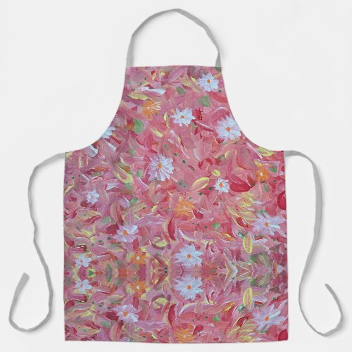 Mulberry Red Floral Apron