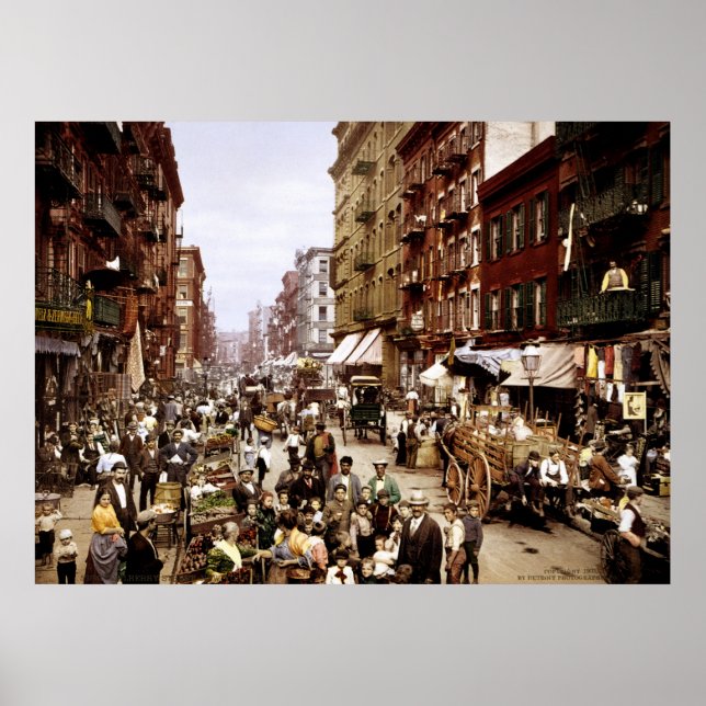 Mulberry Street, New York City, NY 1900 Poster (Front)