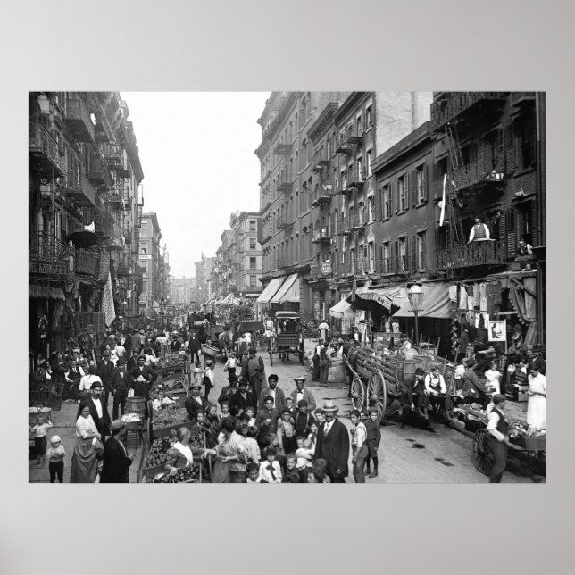 Mulberry Street, NYC, 1900 Poster (Front)