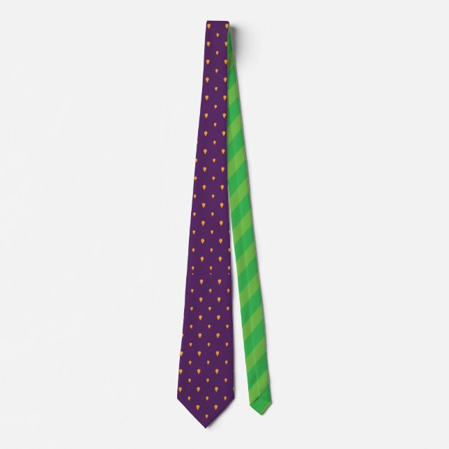 Mulberry summer fruit purple and green design neck tie (Front)