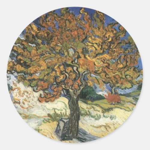 Mulberry Tree by van Gogh Classic Round Sticker