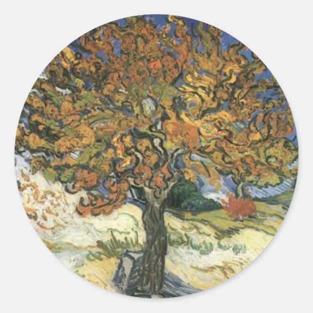 Mulberry Tree by van Gogh Classic Round Sticker (Front)