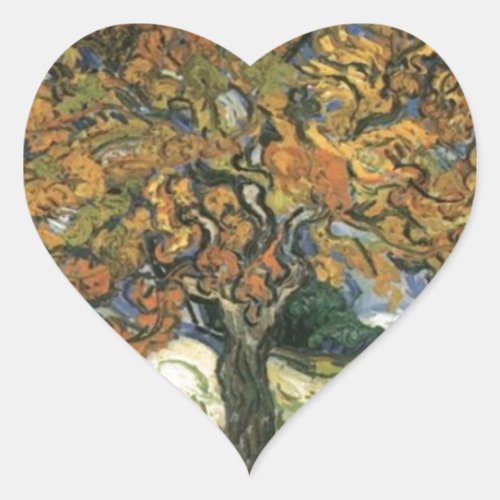 Mulberry Tree by van Gogh Heart Sticker