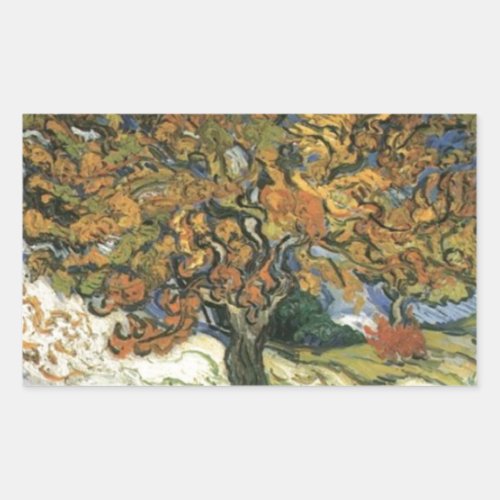 Mulberry Tree by van Gogh Rectangular Sticker