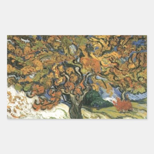 Mulberry Tree by van Gogh Rectangular Sticker (Front)