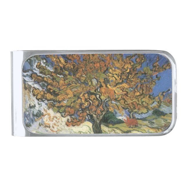 Mulberry Tree by van Gogh Silver Finish Money Clip (Front)