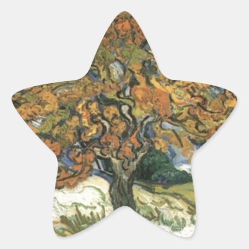 Mulberry Tree by van Gogh Star Sticker