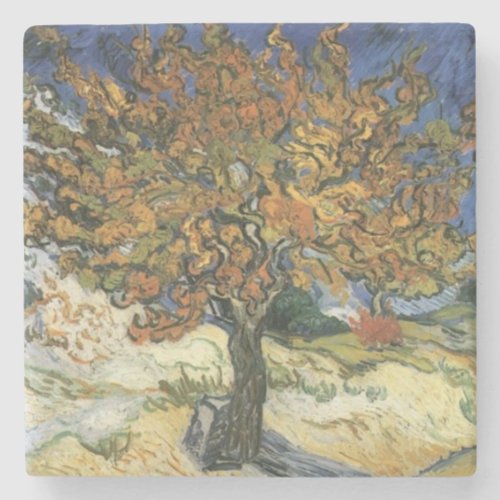 Mulberry Tree by van Gogh Stone Coaster