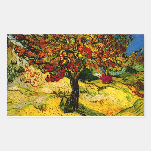 Mulberry Tree Van Gogh Fine Art Rectangular Sticker (Front)