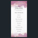 Mulberry Watercolor Gold Geometric Lines Wedding Program<br><div class="desc">This elegant design has gold geometric lines across the top and bottom edges with a wash of mulberry watercolor beneath on both sides. The black typography can be easily personalised with your own details. You can also change the text color and font if you wish via the Click to Customize...</div>
