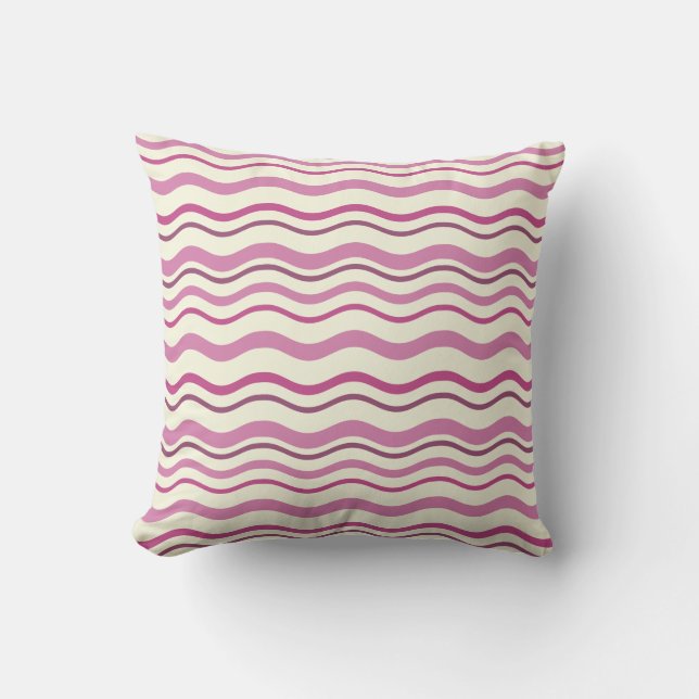 Mulberry Waves Throw Pillow (Front)