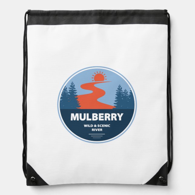 Mulberry Wild And Scenic River, Arkansas Drawstring Bag (Front)