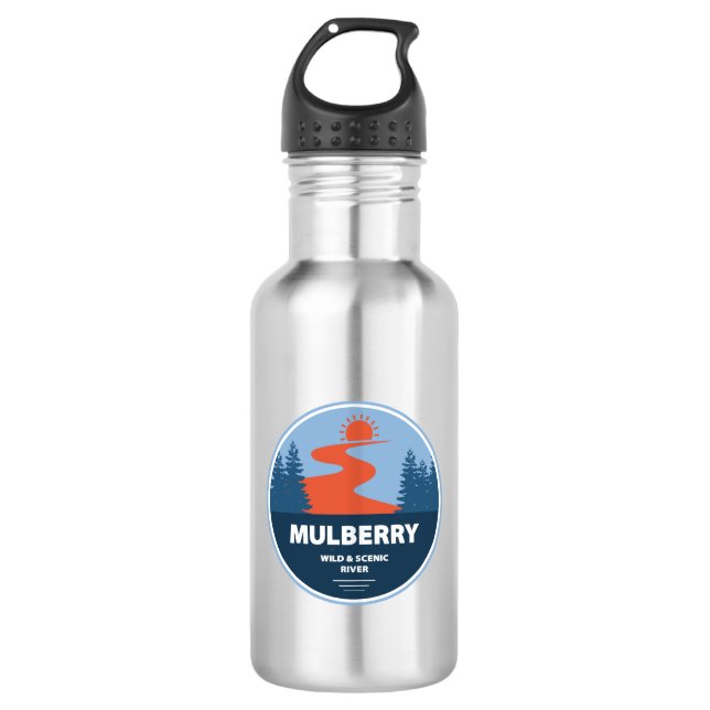 Mulberry Wild And Scenic River, Arkansas Stainless Steel Water Bottle (Front)