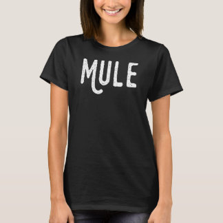Mule Curved Tail Letter M Animal Dressed Up Mule T-Shirt