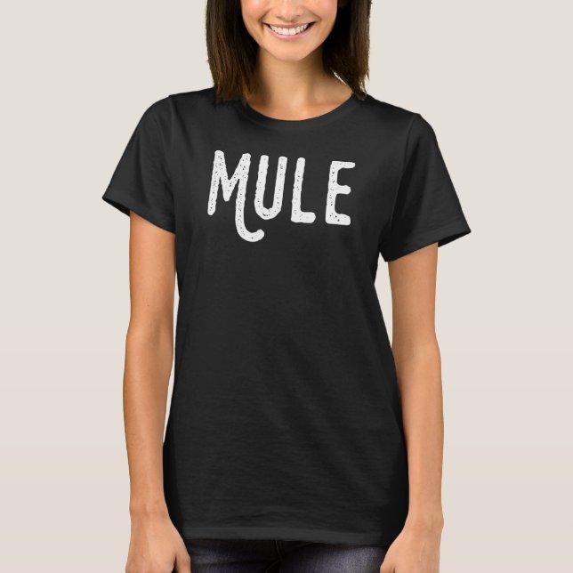 Mule Curved Tail Letter M Animal Dressed Up Mule T-Shirt (Front)