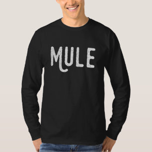Mule Curved Tail Letter M Animal Dressed Up Mule T-Shirt