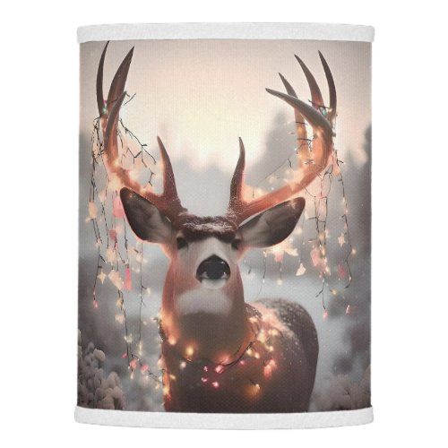 Mule Deer and Christmas Lights Lamp Shade