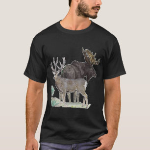 MULE DEER AND MOOSE ART T-Shirt