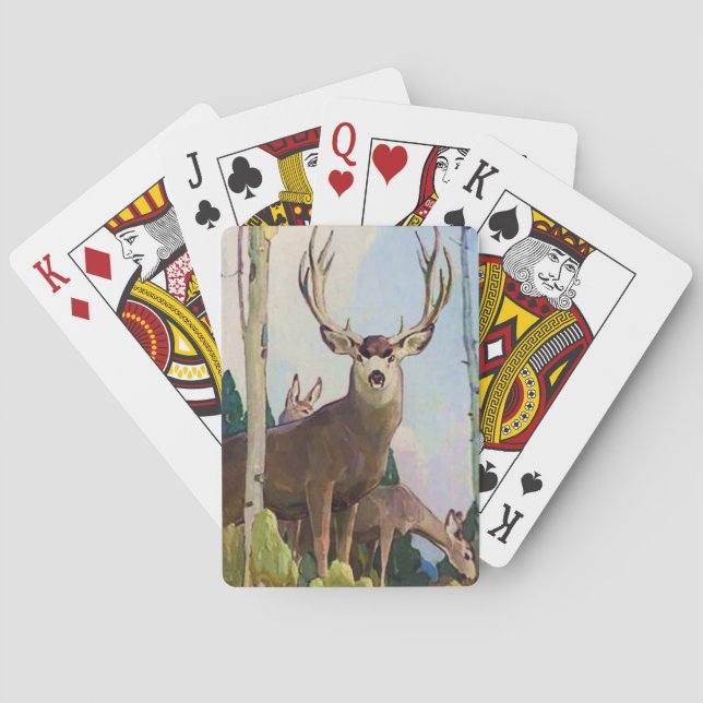 “Mule Deer Buck and Doe” by W Herbert Dunton Poker Cards (Back)