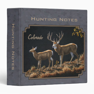 Mule Deer Buck and Doe Gray Custom Binder