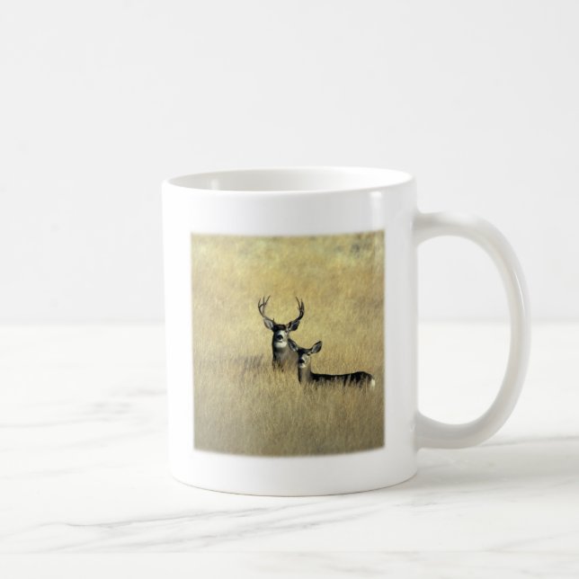 Mule Deer Buck - Doe Coffee Mug (Right)