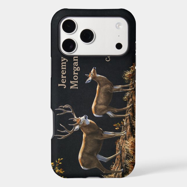 Mule Deer Buck & Doe Personalized Iphone Case (Back)