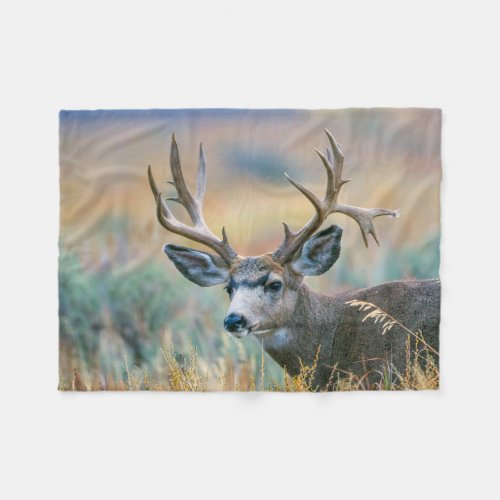 Mule Deer Buck  Grand Teton National Park Wyoming Fleece Blanket