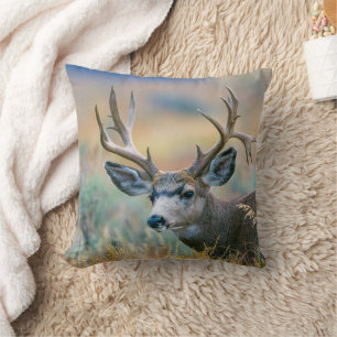 Mule Deer Buck Grand Teton National Park Wyoming Throw Pillow