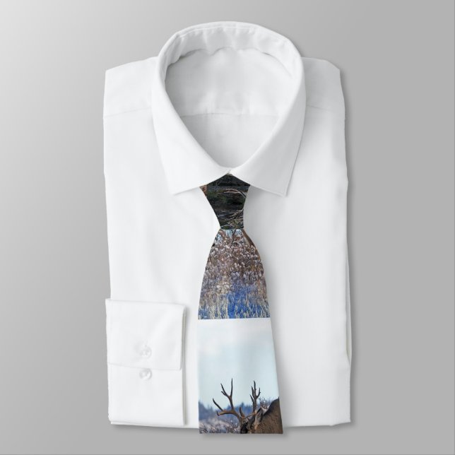 Mule deer bucks 2 neck tie (Tied)