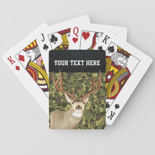 Mule Deer Camo Hunting Antlers Buck Custom Playing Cards