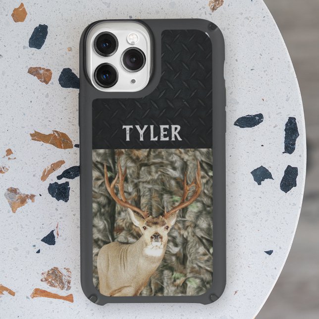 Mule Deer Camo Hunting Name Antlers Buck Speck iPhone Case (Creator Uploaded)