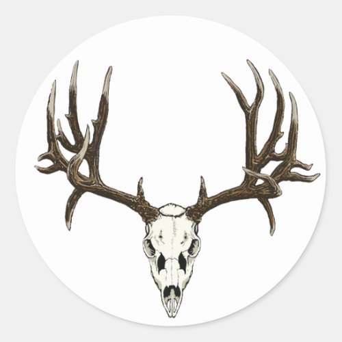 Mule Deer skull Classic Round Sticker