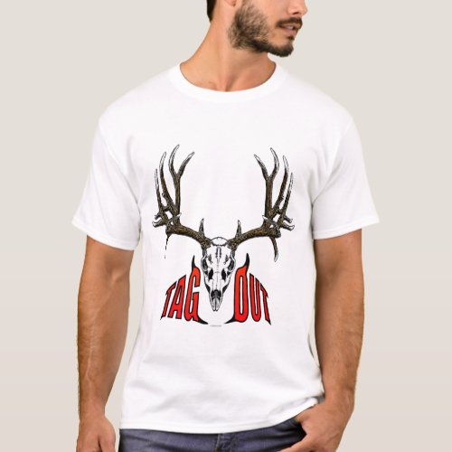 mule deer skull tag out T_Shirt