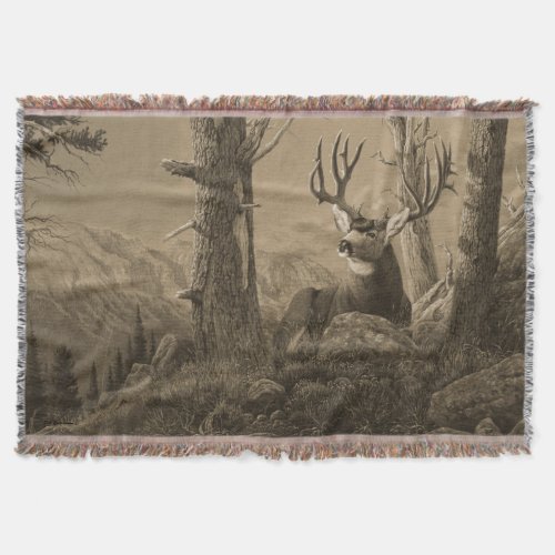 Mule Deer Throw Blanket