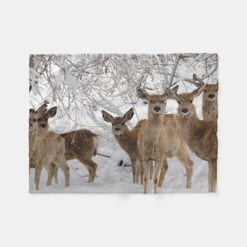 Mule Deer Wyoming Fleece Blanket