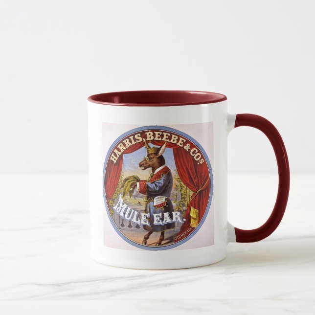 Mule Ear Tobacco Ad Vintage 1868 Mug (Right)