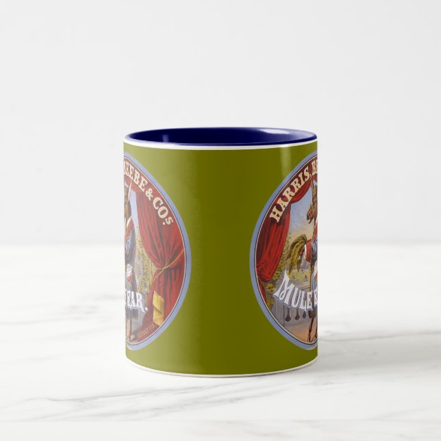 mule tobacco Mule Ear Tobacco Label Two-Tone Coffee Mug