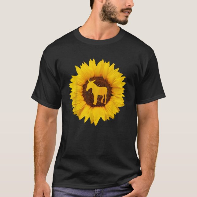 Mule Gift For Women Men Donkey Horse Hybrid Sunflo T-Shirt (Front)