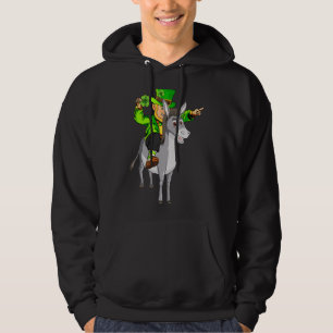 Mule Leprechaun Riding Mule St Patrick's Day Hoodie