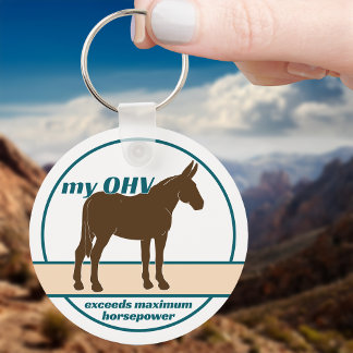 Mule Power OHV Maximum Horsepower Metal Keychain