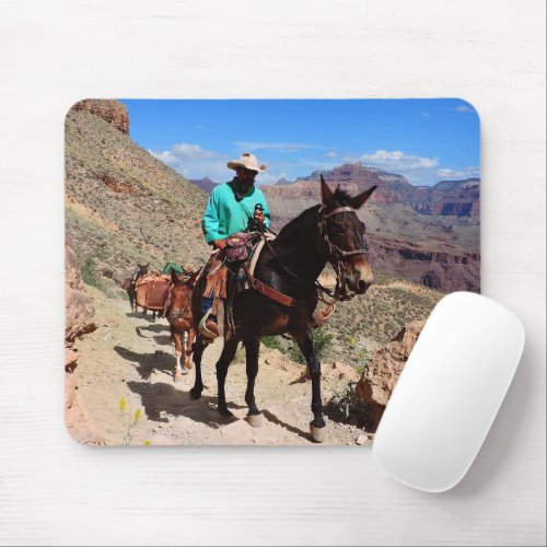 Mule Ride Canyon National Park Adventure Mouse Pad