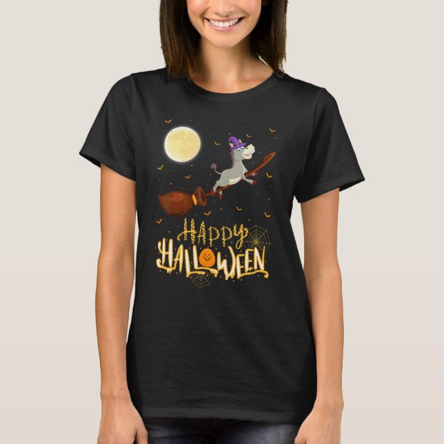 Mule Ride Witch Shotgun Mule Halloween T-Shirt (Front)