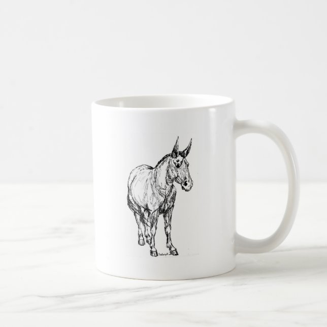 Mule Simple Sketch Coffee Mug (Right)