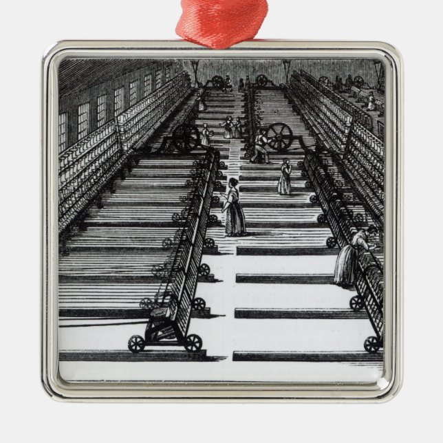 Mule Spinning Metal Ornament (Front)