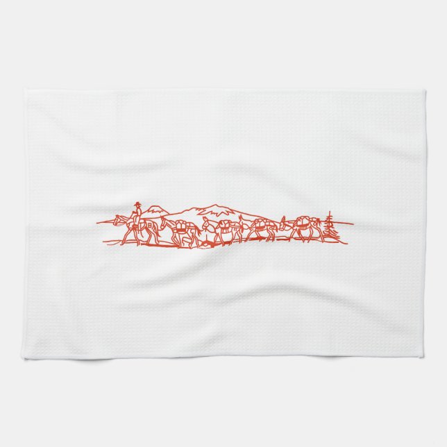 Mule Train Kitchen Towel (Horizontal)