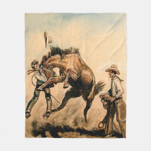 Mule Western Art by Will James Fleece Blanket