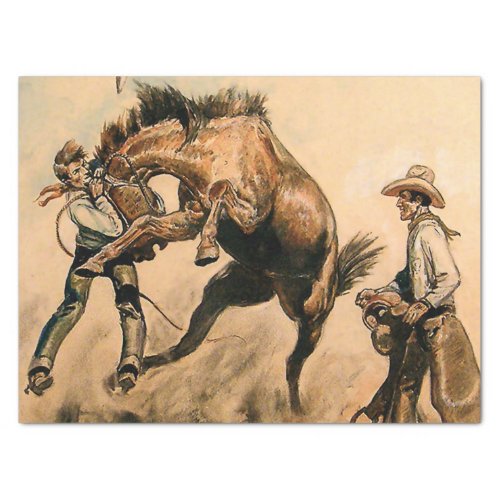 Mule Western Art by Will James Tissue Paper