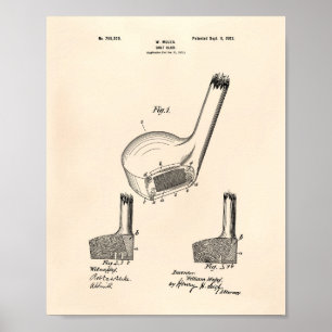 Mules Golf Club 1902 Patent Art  - Old Peper Poster
