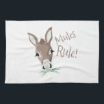 Mules Rule Kitchen Towel<br><div class="desc">This sweet face belongs to a sweet donkey. Certainly not your typical burro!</div>
