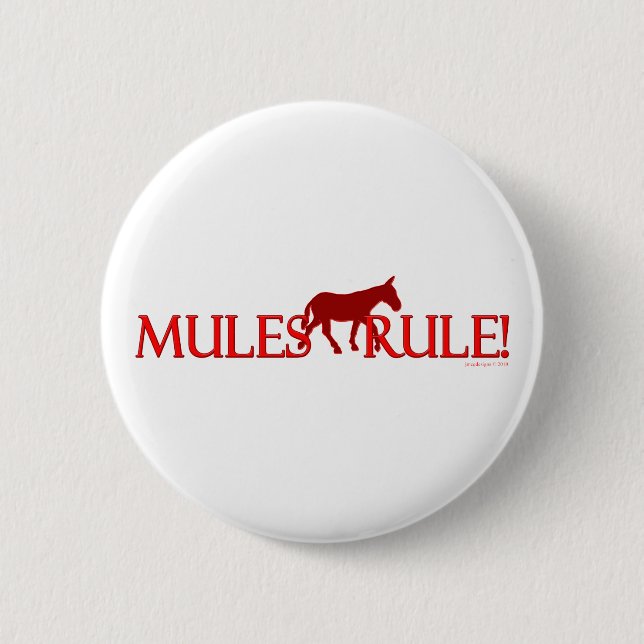 Mules Rule Silhouette Button (Front)